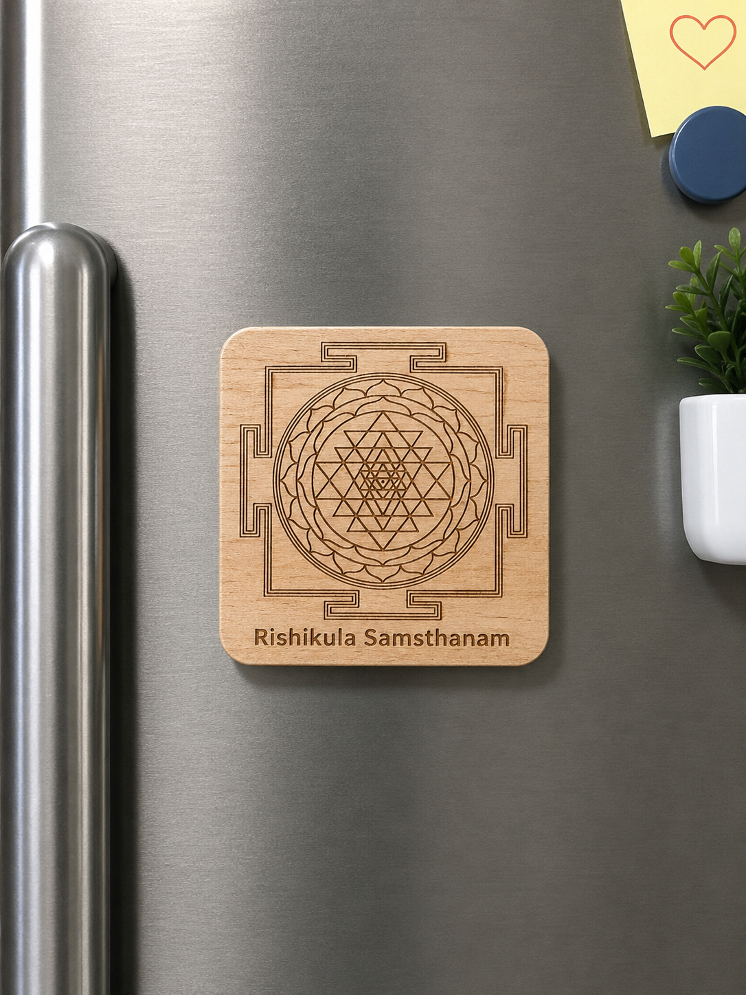 Sri Chakra Wooden Fridge Magnet Sri Chakra Wooden Fridge Magnet
